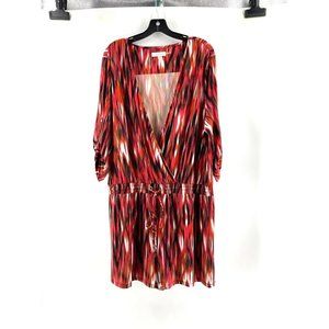 Calvin Klein Women's Orange Brown Roll Tab Sleeve Jumper Shorts Romper Size 16